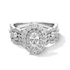 Thumbnail Image 1 of Vera Wang Love Collection 1-1/2 CT. T.W. Oval Diamond Double Frame Scallop Shank Bridal Set in 14K White Gold