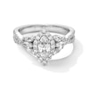 Thumbnail Image 1 of Vera Wang Love Collection 1-1/5 CT. T.W. Marquise-Cut Diamond Frame Tri-Sides Engagement Ring in 14K White Gold