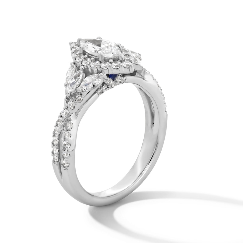 Main Image 3 of Vera Wang Love Collection 1-1/5 CT. T.W. Marquise-Cut Diamond Frame Tri-Sides Engagement Ring in 14K White Gold