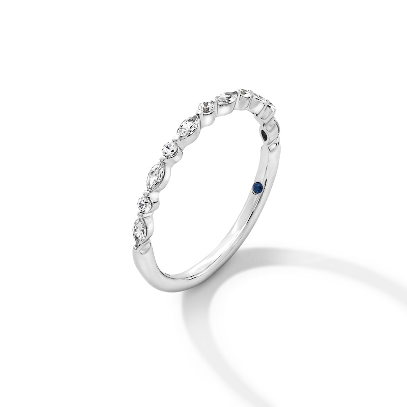 Main Image 3 of Vera Wang Love Collection 1/4 CT. T.W. Marquise and Round Diamond Alternating Anniversary Band in 14K White Gold