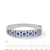 Thumbnail Image 2 of Blue and White Lab-Created Sapphire Ornate Bangle in Sterling Silver - 7.25&quot;