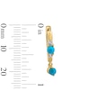 Thumbnail Image 2 of Turquoise and White Lab-Created Sapphire Dangle Hoop Earrings in Sterling Silver with 18K Gold Plate