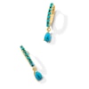 Thumbnail Image 1 of Pear-Shaped Turquoise Dangle Hoop Earrings in Sterling Silver with 18K Gold Plate