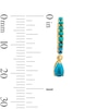 Thumbnail Image 2 of Pear-Shaped Turquoise Dangle Hoop Earrings in Sterling Silver with 18K Gold Plate