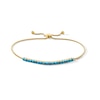 Thumbnail Image 1 of Turquoise Line Bolo Bracelet in Sterling Silver with 18K Gold Plate - 9.0&quot;