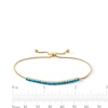 Thumbnail Image 2 of Turquoise Line Bolo Bracelet in Sterling Silver with 18K Gold Plate - 9.0&quot;