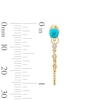 Thumbnail Image 3 of Turquoise and White Lab-Created Sapphire Chain Drop Front/Back Earrings in Sterling Silver with 18K Gold Plate