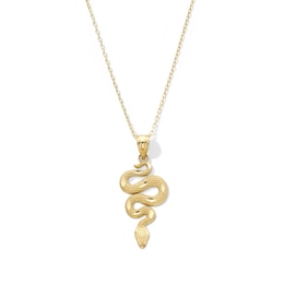 Textured Snake Pendant in Solid 10K Gold