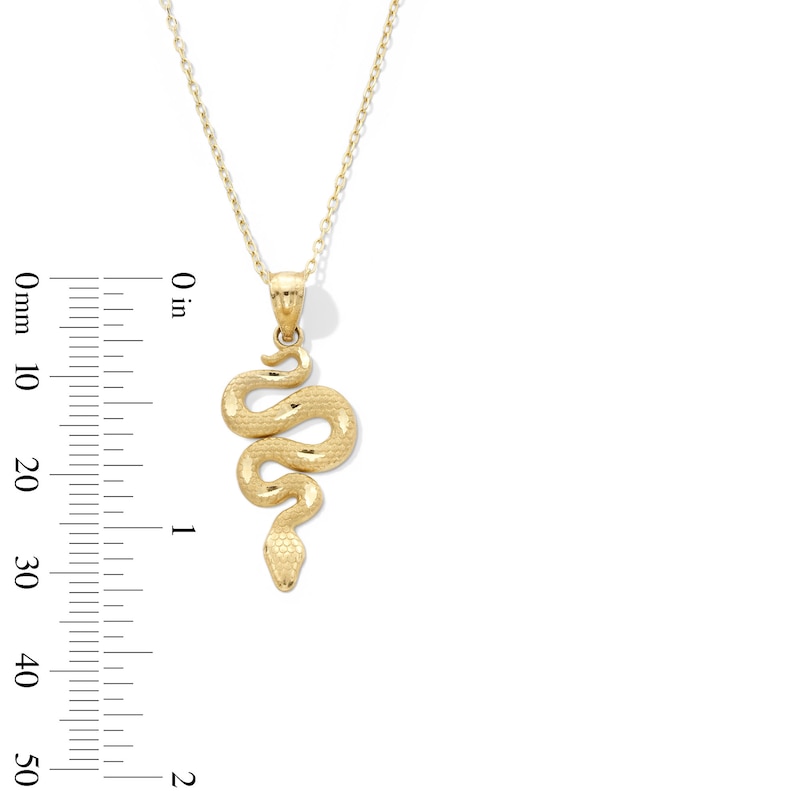 Main Image 3 of Textured Snake Pendant in Solid 10K Gold