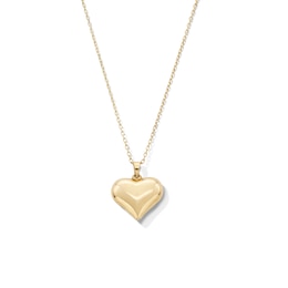 Puff Heart Pendant in Hollow 10K Gold