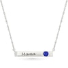 Thumbnail Image 1 of 4.0mm Birthstone and White Lab-Created Sapphire Engravable Bar Necklace in Sterling Silver (1 Stone and Line)