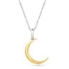 Thumbnail Image 5 of Birthstone Engravable Crescent and Full Moon Double Charm Pendant in Sterling Silver and 10K Gold (1 Stone and 3 Lines)