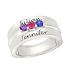 Thumbnail Image 1 of Birthstone Engravable Band in Sterling Silver (3 Stones and 2 Lines)