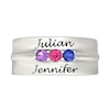 Thumbnail Image 2 of Birthstone Engravable Band in Sterling Silver (3 Stones and 2 Lines)