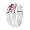 Thumbnail Image 3 of Birthstone Engravable Band in Sterling Silver (3 Stones and 2 Lines)