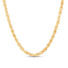 3.0mm Glitter Rope Chain Necklace in Solid 14K Gold - 24&quot;