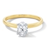 Thumbnail Image 1 of 1 CT. Oval Certified Lab-Created Diamond Solitaire Engagement Ring in 14K Two-Tone Gold (F/VS2)