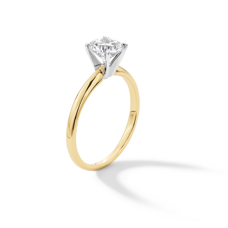 Main Image 2 of 1 CT. Oval Certified Lab-Created Diamond Solitaire Engagement Ring in 14K Two-Tone Gold (F/VS2)