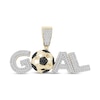 Thumbnail Image 1 of 1 CT. T.W. Black and White Diamond Soccer Ball &quot;Goal&quot; Necklace Charm in 10K Gold