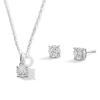 Thumbnail Image 1 of 1/4 CT. T.W. Certified Lab-Created Diamond Miracle Solitaire Pendant and Stud Earrings Set in Sterling Silver (I/SI2)