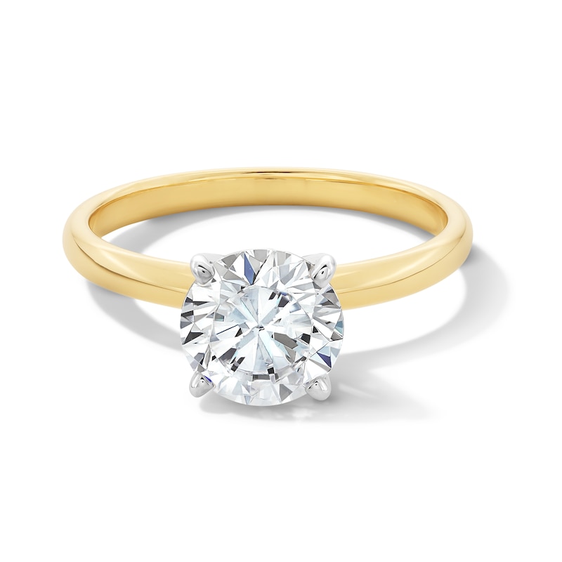 Main Image 1 of 1-1/2 CT. Certified Lab-Created Diamond Solitaire Engagement Ring in 14K Two-Tone Gold (F/VS2)