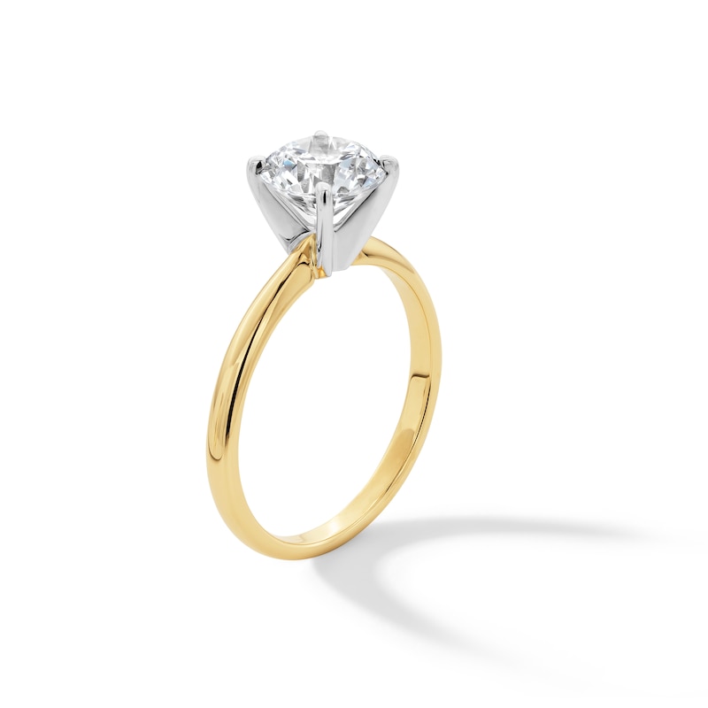 Main Image 2 of 1-1/2 CT. Certified Lab-Created Diamond Solitaire Engagement Ring in 14K Two-Tone Gold (F/VS2)