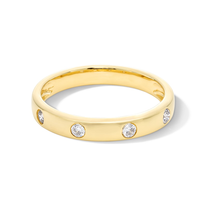 Main Image 1 of 1/6 CT. T.W. Diamond Four Stone Station Band in 10K Gold