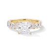 Thumbnail Image 1 of 3 CT. T.W. Princess and Emerald-Cut Certified Lab-Created Diamond Engagement Ring in 14K Gold (F/VS2)