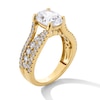 Thumbnail Image 3 of 3 CT. T.W. Oval Certified Lab-Created Diamond Triple Row Split Shank Engagement Ring in 14K Gold (F/VS2)