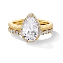 2-1/2 CT. T.W. Pear-Shaped Certified Lab-Created Diamond Frame Bridal Set in 14K Gold (F/VS2)