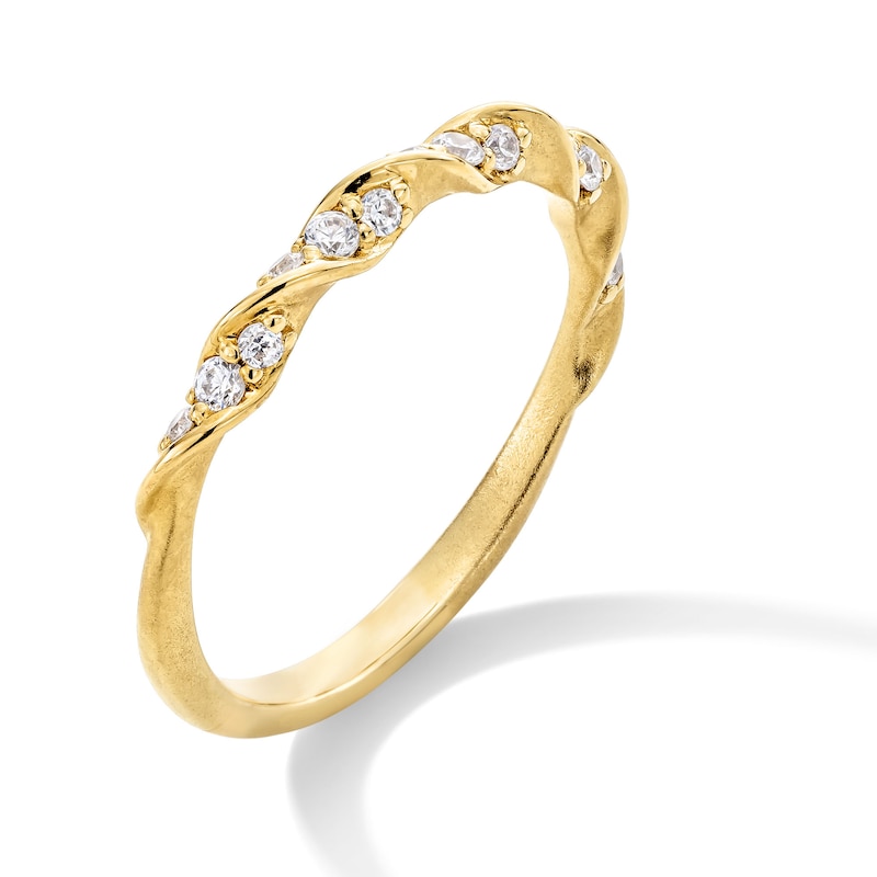 Main Image 3 of 1/5 CT. T.W. Diamond Trio Twist Band in 10K Gold