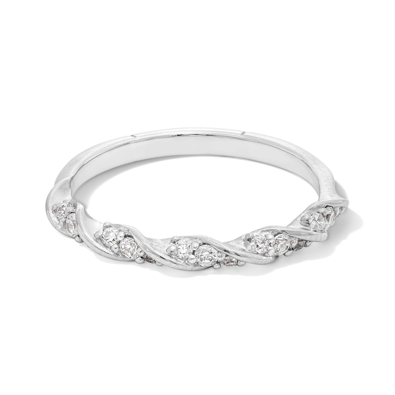 Main Image 1 of 1/5 CT. T.W. Diamond Twist Stackable Anniversary Band in 10K White Gold