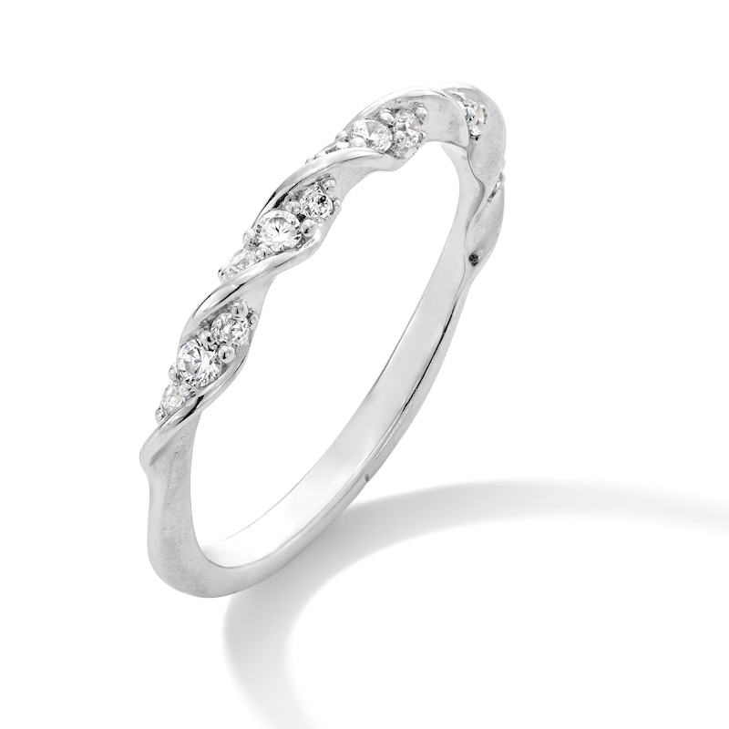 Main Image 3 of 1/5 CT. T.W. Diamond Twist Stackable Anniversary Band in 10K White Gold