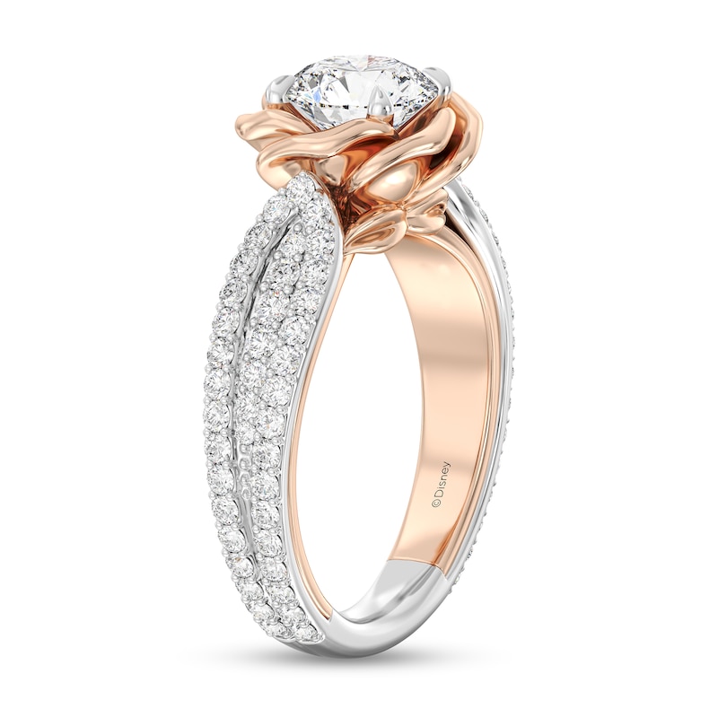 Main Image 2 of Enchanted Star Belle 2-1/4 CT. T.W. Certified Lab-Created Diamond Rose Engagement Ring in 14K Two-Tone Gold (F/VS2)