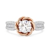 Thumbnail Image 4 of Enchanted Star Belle 2-1/4 CT. T.W. Certified Lab-Created Diamond Rose Engagement Ring in 14K Two-Tone Gold (F/VS2)