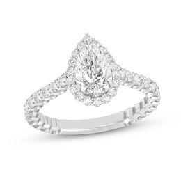 Enchanted Star Ariel 1-7/8 CT. T.W. Pear-Shaped Certified Lab-Created Diamond Frame Engagement Ring in 14K Two-Tone Gold