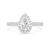 Thumbnail Image 4 of Enchanted Star Ariel 1-7/8 CT. T.W. Pear-Shaped Certified Lab-Created Diamond Frame Engagement Ring in 14K Two-Tone Gold