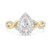 Thumbnail Image 4 of Enchanted Star Rapunzel 2 CT. T.W. Pear-Shaped Certified Lab-Created Diamond Braid Engagement Ring in Two-Tone Gold