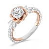 Thumbnail Image 1 of Enchanted Star Belle 1-3/4 CT. T.W. Certified Lab-Created Diamond Rose with Leaf Engagement Ring in 14K Two-Tone Gold