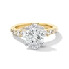 Thumbnail Image 1 of 3-3/4 CT. T.W. Oval Certified Lab-Created Diamond Graduated Shank Engagement Ring in 14K Gold (I/SI2)