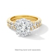 Thumbnail Image 4 of 3-3/4 CT. T.W. Oval Certified Lab-Created Diamond Graduated Shank Engagement Ring in 14K Gold (I/SI2)