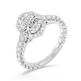 Enchanted Star Cinderella 2-7/8 CT. T.W. Oval Certified Lab-Created Diamond Frame Engagement Ring in 14K White Gold