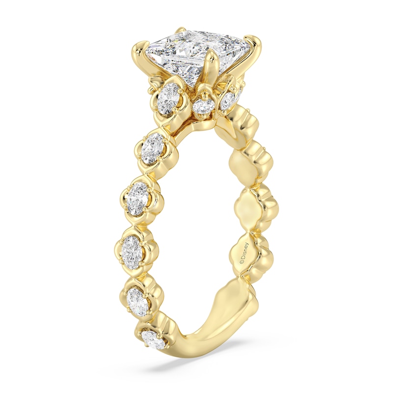 Main Image 2 of Enchanted Star Jasmine 2-3/4 CT. T.W. Princess-Cut Certified Lab-Created Diamond Clover Engagement Ring in 14K Gold