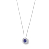 Thumbnail Image 1 of Cushion-Cut Blue Lab-Created Sapphire and 1/2 CT. T.W. Certified Lab-Created Diamond Frame Pendant in 14K White Gold