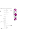 Thumbnail Image 2 of Lab-Created Ruby and 1/2 CT. T.W. Certified Lab-Created Diamond Hoop Earrings in 14K White Gold (F/SI2)