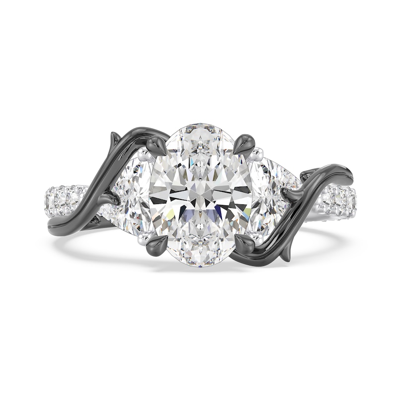 Main Image 4 of Enchanted Star Villains Maleficent 3-3/4 CT. T.W. Oval Certified Lab-Created Diamond Thorn Engagement Ring in White Gold