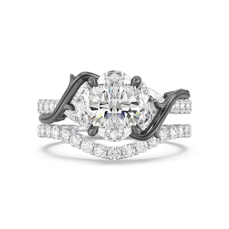 Main Image 7 of Enchanted Star Villains Maleficent 3-3/4 CT. T.W. Oval Certified Lab-Created Diamond Thorn Engagement Ring in White Gold