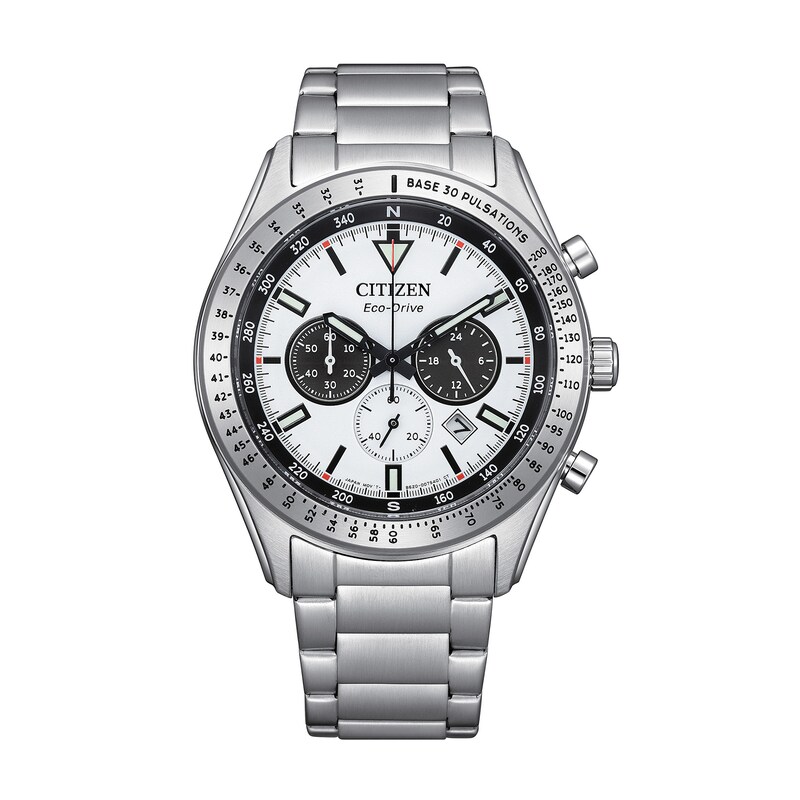 Main Image 1 of Men’s Citizen Eco-Drive® Casual Sport Chronograph Watch with White Panda Dial (Model: CA4600-89A)