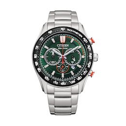 Men’s Citizen Eco-Drive® Casual Sport Chronograph Watch with Green Dial (Model: CA4488-52X)