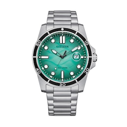 Men’s Citizen Eco-Drive® Casual Sport Watch with Textured Turquoise Dial (Model: AW1816-89L)